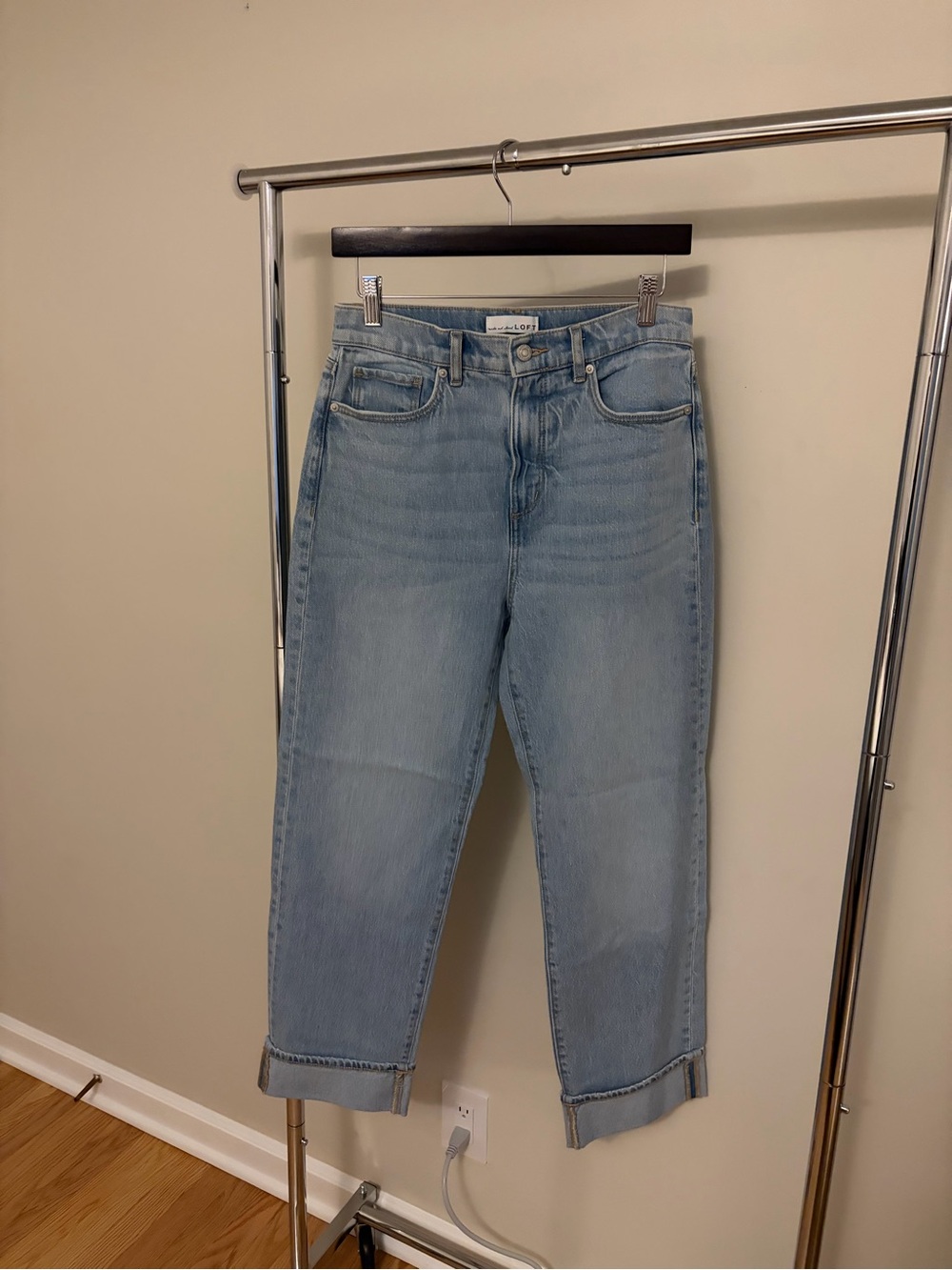 LOFT Light Blue Cropped Straight Jeans